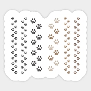 Brown and black colored paw prints Sticker